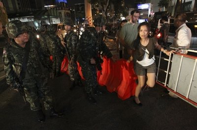 Lực lượng an ninh và quân đội Thái đang có mặt ở Bangkok.